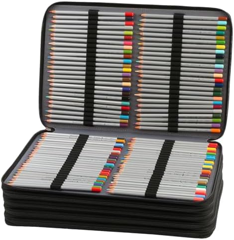 600-Slot Colored Pencil Case, 5-Layer Zipper with Shoulder strap and Handle - Image 3