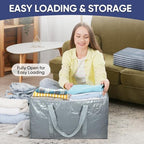 TICONN 8 Pack Extra Large Moving Bags Heavy Duty with Zippers & Carrying Handles, Durable Storage Bags Moving Boxes for Closet Organizers and Storage (8 Pack, Light Grey) - Image 7