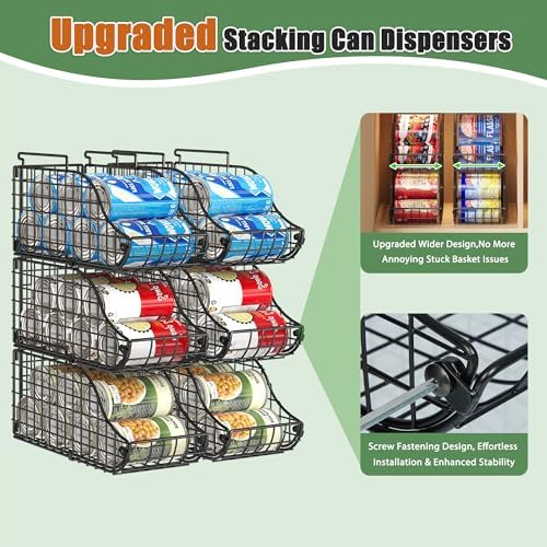 Sonyabecca 6 Pack Stackable Can Organizer for Pantry Cabinet Food Storage - Image 5