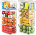 theaoo Large Clear Storage Bins with Lids, Stackable Containers, 8 Pack by theaoo