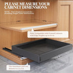 Seinloes 4 Pack Expandable Pull Out Cabinet Organizer 21"Deep With Raising Pad for Framed Cabinets,Upgrade 3 Slide Rails Slide Out Drawers,No Drill Roll Out Shelves,Adjustable Width 15.1"-26.3" Black - Image 3
