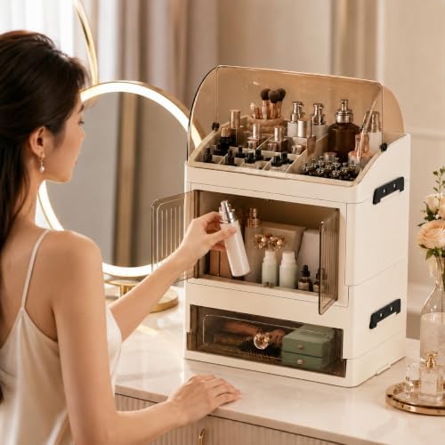 Makeup Organizer for Countertop, Skincare Storage, Bathroom Vanity - Image 5
