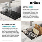 KRAUS Multipurpose Workstation Sink Roll-Up Dish Drying Rack, Colander and Trivet in Aqua, KRM-11AQ - Image 6