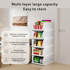 UDEAR 5 Pack Stackable Closet Storage Baskets, Foldable,White - Image 3