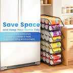 Stackable Soda Can Organizer Rack, Stacking Can Dispensers Refrigerator Organizer Bins Pop Soda Dispenser Canned For Fridge, Freezer, Kitchen, Cabinets (Black, 6) - Image 6