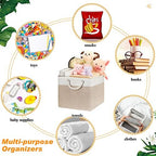 meekoo 8 Pack Fabric Storage Bins Baskets, 15 x 11 x 9.5 in, Beige - Image 5