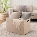 OIAHOMY 118L XXXLarge basket for storage, Oversized Blanket Basket Brown - Image 2