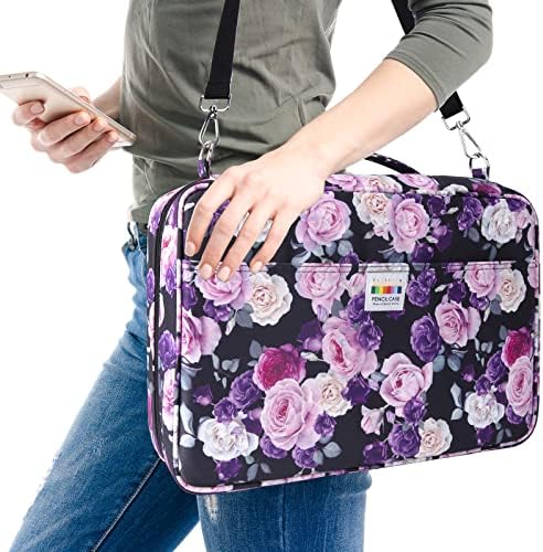 YOUSHARES 480 Slots Colored Pencil Case - Big Capacity Pen Case Organizer with Multilayer Holder large Colored Pencil Case (Purple Pink Rose) - Image 7