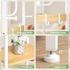 ELYKEN Coat Rack Freestanding, Hall Tree with 3 Shelves and 12 Hooks - Image 7