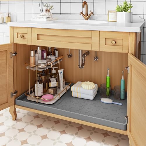 Jin&Bao Under Sink Mat 25" x 19" Waterproof Silicone Cabinet Kitchen Liner - Image 5