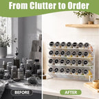UVIAHOMI Spice Rack Organizer for Cabinet with 28 Spice Jars, 386 Spice Labels, Magnetic Spice Rack for Refrigerator, Seasoning Organizer for Countertop, Kitchen, Pantry — 13.2" W x 9.8" H, White - Image 4