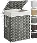 SONGMICS Laundry Hamper with Lid, 23.8 Gal (90 L) Synthetic Rattan,Foldable by SONGMICSbySONGMICSHOME