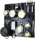 Wall Control Kitchen Pegboard Organizer Pots and Pans Pegboard Pack Storage and Organization Kit with Black Wall Board and Blue Accessories by Wall+Control