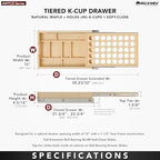 Rev-A-Shelf 15 Inch 2 Tiered Cutlery and Utensil Pullout Drawer Organizer with KCUP Tray and Soft-Close Slides, 4WTCD-18HSC-KCUP-1 - Image 5