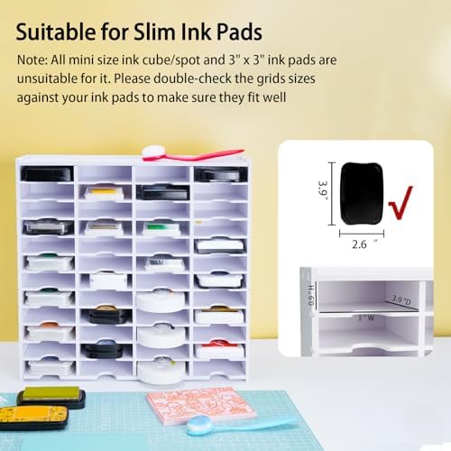 Krafetto 48 Grids Ink Pad Storage, Wall-mountable Stamp Pad Organizer - Image 3