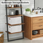 Vagusicc 2 Packs Large Wicker Storage Basket, Closet Storage Baskets Bins for Shelves, Decorative Collapsible Baskets for Organizing Clothes Toy Nursery Bathroom Organizers and Storage, White - Image 5