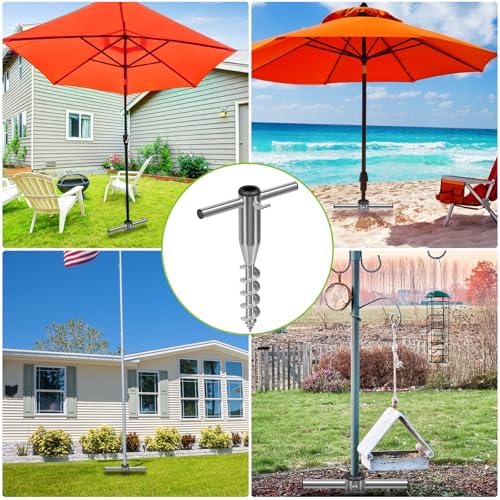 Beach Umbrella Sand Anchor for 1-2" Outdoor Umbrella Poles - Image 3