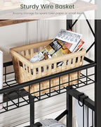 CHOEZON Over The Toilet Storage Rack, 4-Tier Bathroom Organizer Shelf, Over Toilet Storage with Wire Basket and Toilet Paper Holder, Adjustable Shelves, for Bathroom, Rustic Brown and Black TTS03BF - Image 5