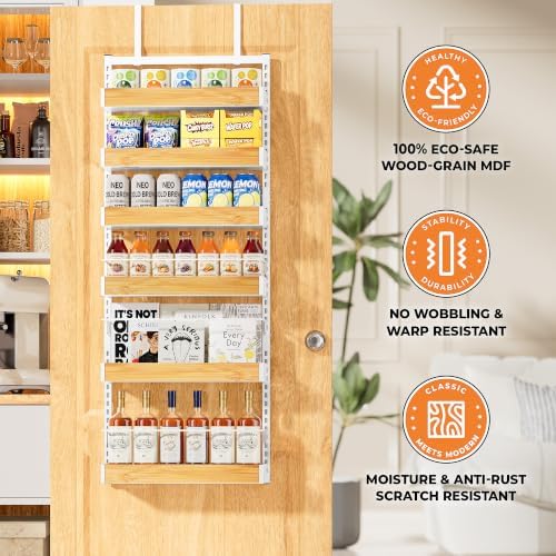 6 Tier Pantry Door Organizer Storage Spice Rack Adjustable Basket 57.09"H - Image 5