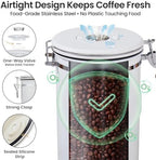 Veken Coffee Canister,39OZ, 2.2lbs,Large Airtight Stainless Steel Container - Image 5