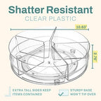 Home Intuition Round Plastic Lazy Susan Turntable Food Storage Container for Kitchen (5 Removable Bin, 2 Pack) - Image 4