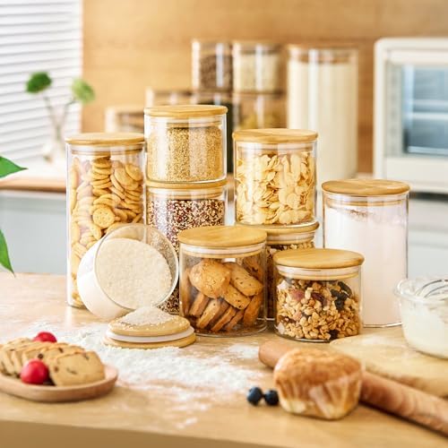 17 oz Glass Jars with Bamboo Lids, Airtight Food Storage Containers, 12Pack - Image 2