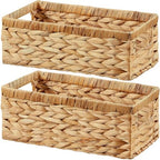 Vagusicc Wicker Storage Basket, Set of 2 Hand-Woven Water Hyacinth Wicker Baskets for Organizing Decor Storage Bins for Counter Shelves Pantry Basket Small Toilet Paper Basket for Toilet Tank Top by Vagusicc