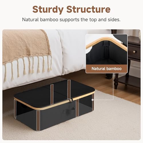 StorageWorks 7" Low Profile Underbed Storage Containers with Bamboo Frame - Image 6