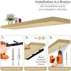 Sorbus Floating Shelves for Wall Storage (48 Inch, 2 Pack, Maple Wood) - Image 4