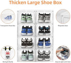 Shoe Organizer,Thicken & Sturdy Shoe Boxes with Magnetic Door,Stackable Plastic Shoe Storage Boxes Containersfor Sneakers,13.5" x 10.5" x 7.4" (Clear, 10 Pack) - Image 4