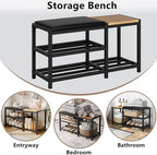 Shoe Bench with Shoe Rack,Shoe Rack for Entryway,Supports 570 lbs - Image 5
