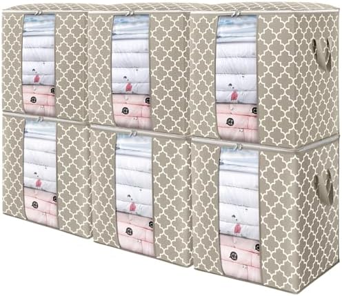 Storage Bags 6 Pack 100L Clothes Organization and Storage Containers by WiseLife