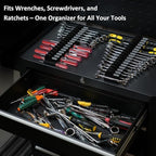 DEHOYI 80 pcs Modular Wrench Organizers for Tool Drawers - Wrench Rack with Metric & SAE Labels, Perfect Tool Storage Holder. Gift for father, brother and boyfriend (No Magnet, Black) - Image 2
