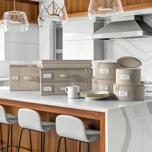 Sorbus China Storage Containers, with Lid (Salad Plate Storage, Beige) - Image 7