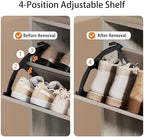 Grey Hidden Shoe Storage Cabinet for Entryway with 2 Flip Drawers - Image 4