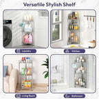 SWTYMIKI Standing Shower Caddy Corner - 3‑Tier Stainless Steel Shower Organizer Shelf with 12 Hooks and Adhesive Pads, Rustproof Corner Shelves Stand Rack for Bathroom Shower Room, Silver - Image 6