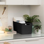 Curver Set of 4 Large 20L Jute Decorative Plastic Organization and Storage Baskets - Perfect Bins for Home Office, Closet Shelves, Kitchen Pantry and All Bedroom Essentials, Black - Image 5