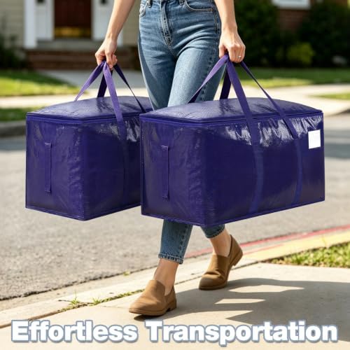 8 Pack Heavy Duty Waterproof Moving Bags, Foldable Totes - Image 5