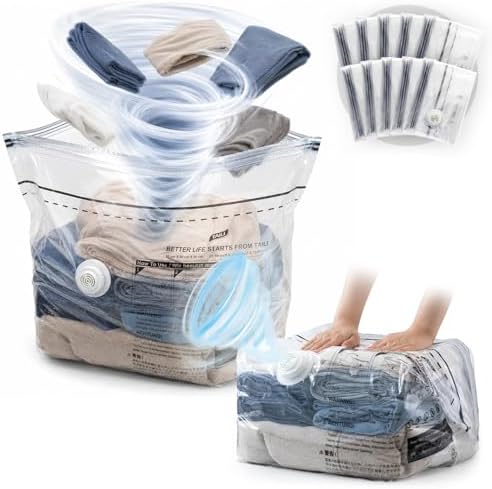 TAILI 10 Pack Cube Vacuum Storage Bags, Medium Size (25x19x11 inch), Clear by TAILI