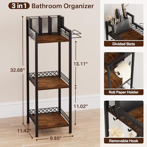 Bathroom Storage and Organizer Shelf Hair Dryer Holder, 9.85in - Image 3