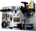 Wall Control Pegboard Organizer 4 ft. Metal Pegboard Standard Tool Storage Kit with Galvanized Toolboard and Black Accessories by Wall+Control