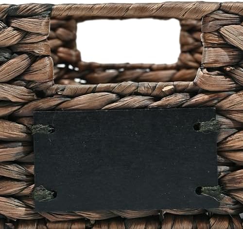 happimess Lane Hyacinth Wicker Pantry Baskets 9"x12"x5", Brown, Set of 4 - Image 4