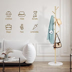 ZOZOE Coat Rack Stand with Marble Base,Golden Metal Coat Rack Freestanding - Image 6