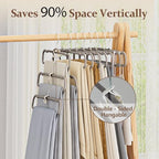 Velvet Felt Pants Hangers 30 Pack, with Cascading Hooks (Gray) - Image 4