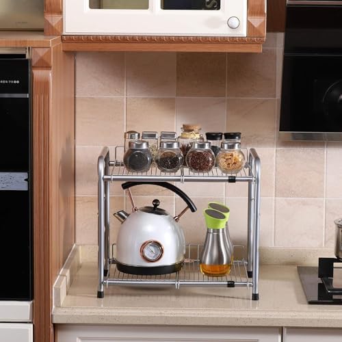 FlagShip 2 Tier Under Sink Organizers and Storage Rack Expandable Cabinet Shelf for Kitchen Bathroom Silver (17-25 inches) - Image 6
