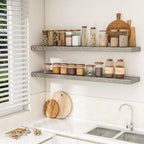 RICHFOCUS Long Floating Shelves for Wall 2Pack, Grey, 55" Lx8 D - Image 4