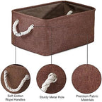TheWarmHome Decorative Basket Rectangular Fabric Storage Bin Organizer Basket with Handles for Clothes Storage (Brown,Large-3Pack,15.7L*11.8W*8.3H) - Image 7