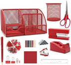 12 in 1 Red Desk Organizers and Accessories for Office Home School by Shellvcase