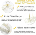 VSV stoage Clear Clothes Hangers 16", 40 Pack Plastic Coat Hanger for Adult Closet, Bling Thin Hangers with Swivel Gold Hook, Notched Shoulders Perchas - Clothing Rack for Bridesmaid Dresses - Image 2