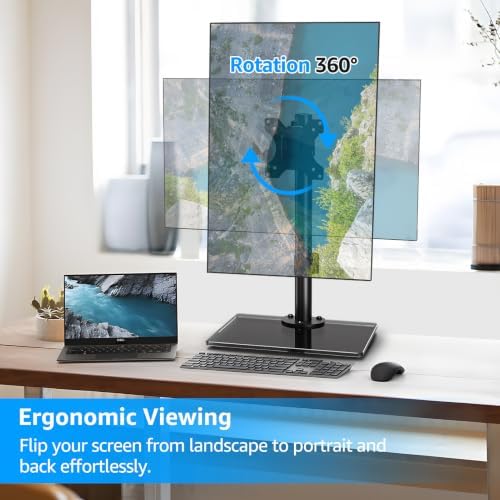 MOUNTUP Monitor Stand for Desk, Freestanding Monitor Mount Fits 13-32 inch Screen up to 19.8 lbs, Screen Stand with Swivel, Height, Rotation Adjustment, VESA Mount 100 x 100mm, 75 x 75mm - Image 5